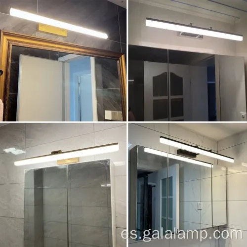 Luz de espejo LED extensible impermeable para una fácil instalación